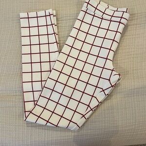 Janie and Jack Kids Checkered Pants - White and Red with Black